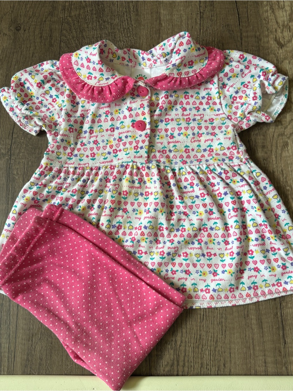 Vintage 90s 2000s Y2K Toddler Girl Summer Outfit Set Floral Garden Girly 18M